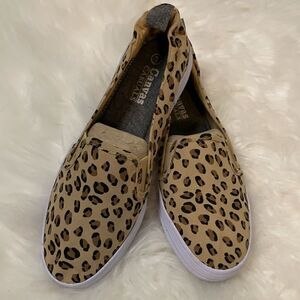 Leopard Print Slip-On Shoes, Size 7